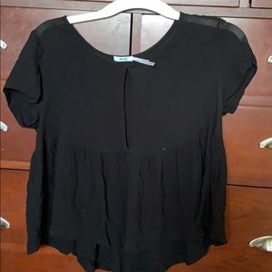 Keyhole Peplum Blouse